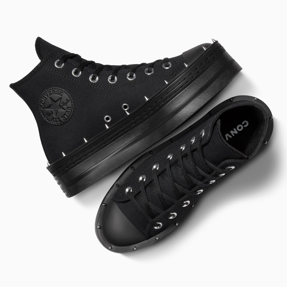 Converse Chuck Taylor All Star Modern Lift Platform Studded Black size 8.5 NEW - Picture 1 of 12